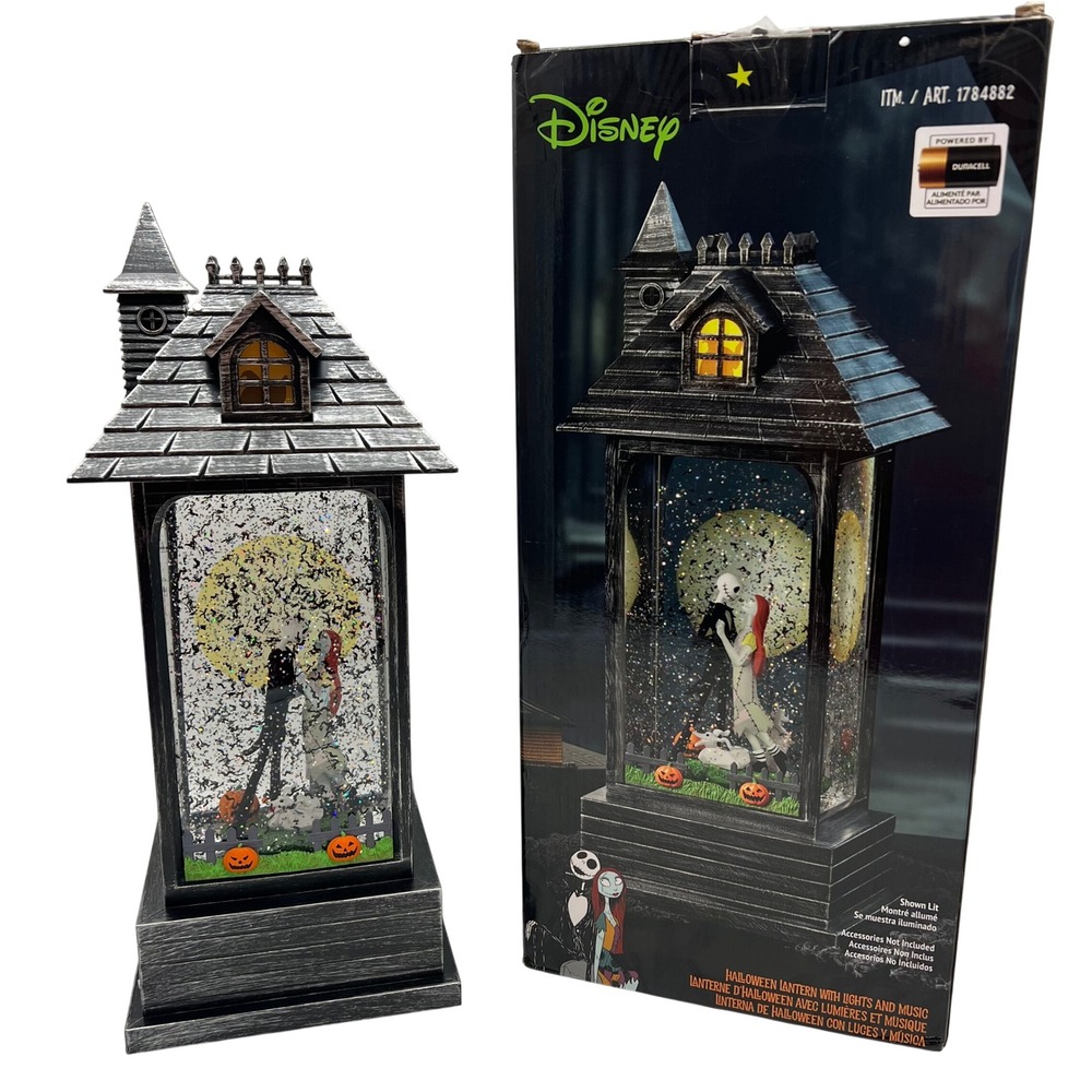 Disney Nightmare Before Christmas Lantern Halloween Jack Sally Music Glitter 14"